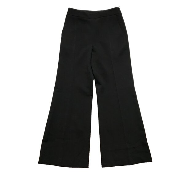 Carolina Herrera Diane High Rise Wide Leg Pants Womens 10 Black Virgin Wool - Picture 4 of 13